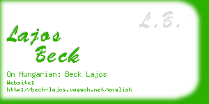 lajos beck business card